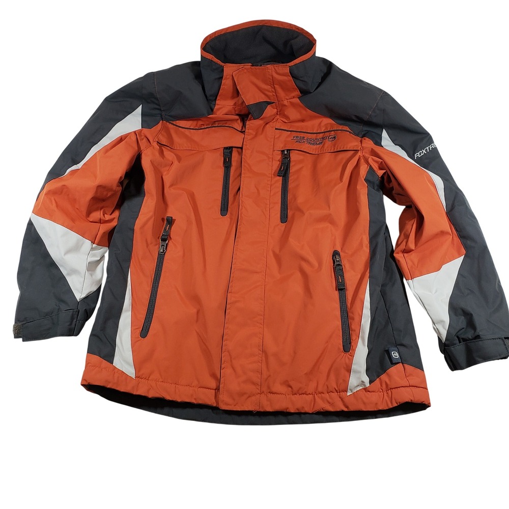 Free Country FCXtreme Boys Ski‎ Snowboard Jacket Orange Grey Size L 10 12